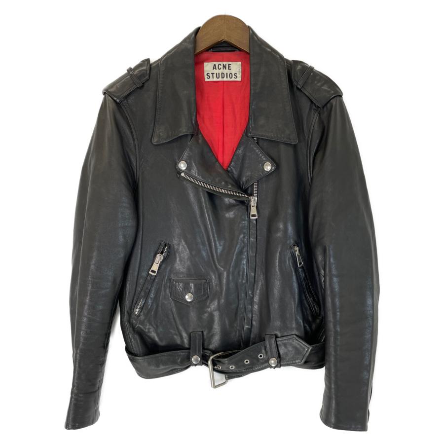 ア*ス様 acne studios レザージャケット　ライダース 50 ラムレザ Acne Studios アクネストゥディオズ MAPE PSS13 ブラック ラムレザー
