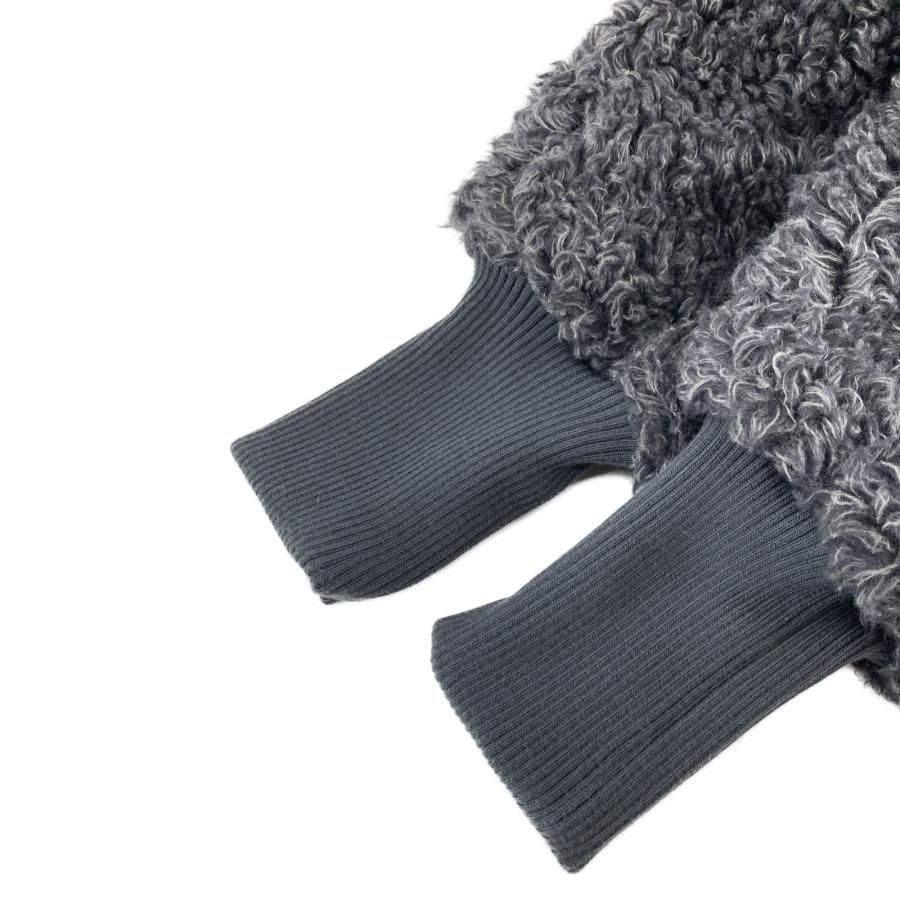 uncrave アンクレイヴ 22AW グレー コットン×ウール カーリーボア 