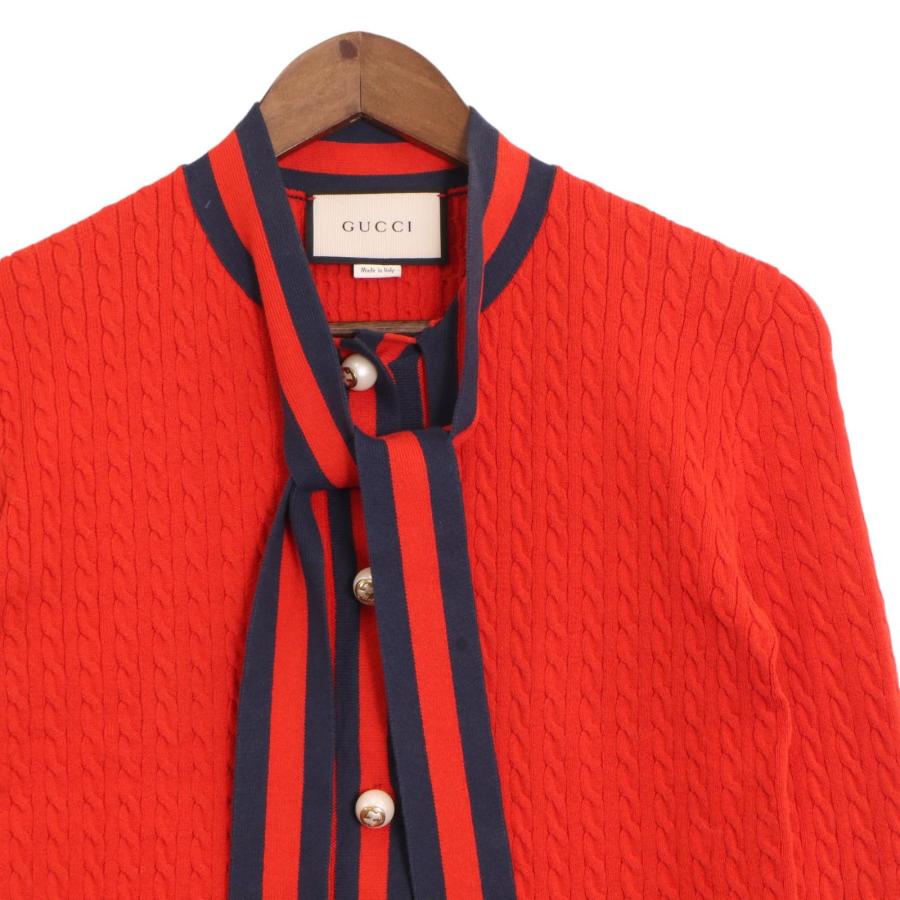 GUCCI（グッチ） 469929 X5S18 オレンジ フェイクパールボタン