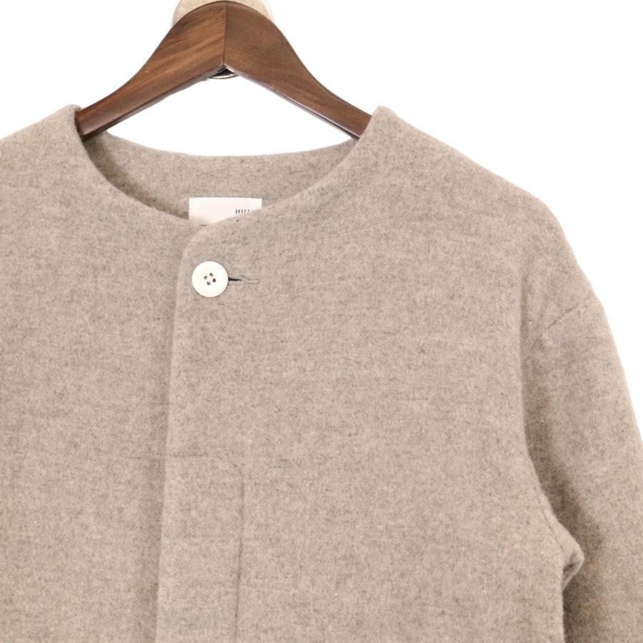 HUIS ハウス x尾州 23AW 縮絨 ウールフランネルノーカラーショート