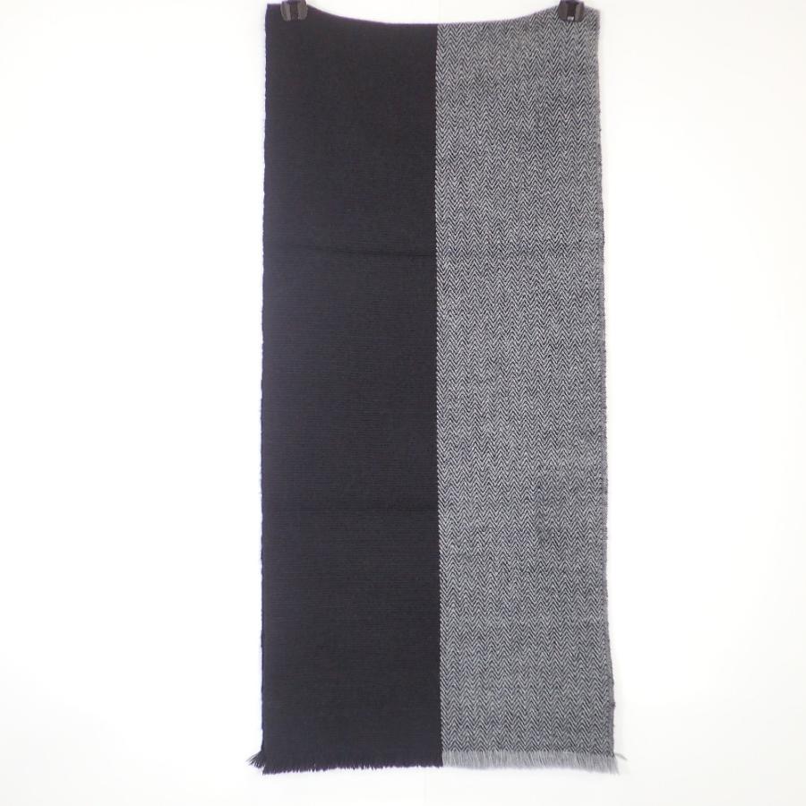 美品 HERMES エルメス ヘリンボーン バイカラー カシミヤ100