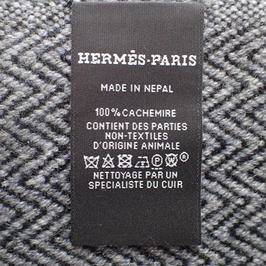 美品 HERMES エルメス ヘリンボーン バイカラー カシミヤ100