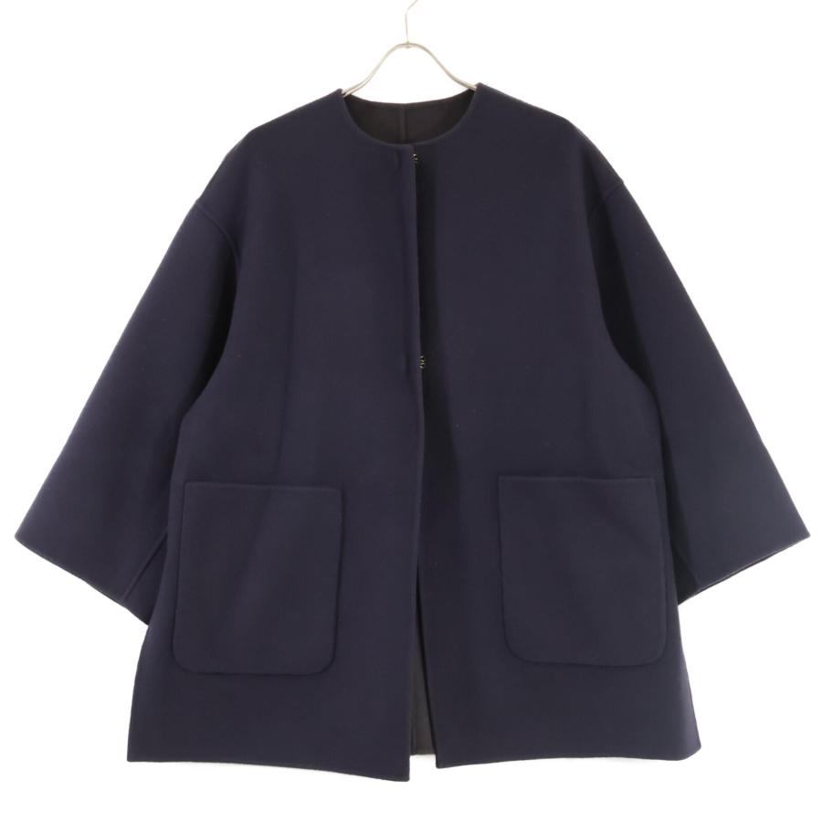 【美品】ユナイテッドアローズ　リバーシブルウールコート ネイビー/グレー　36 美品】ユナイテッドアローズ リバーシブルウールコート ネイビー