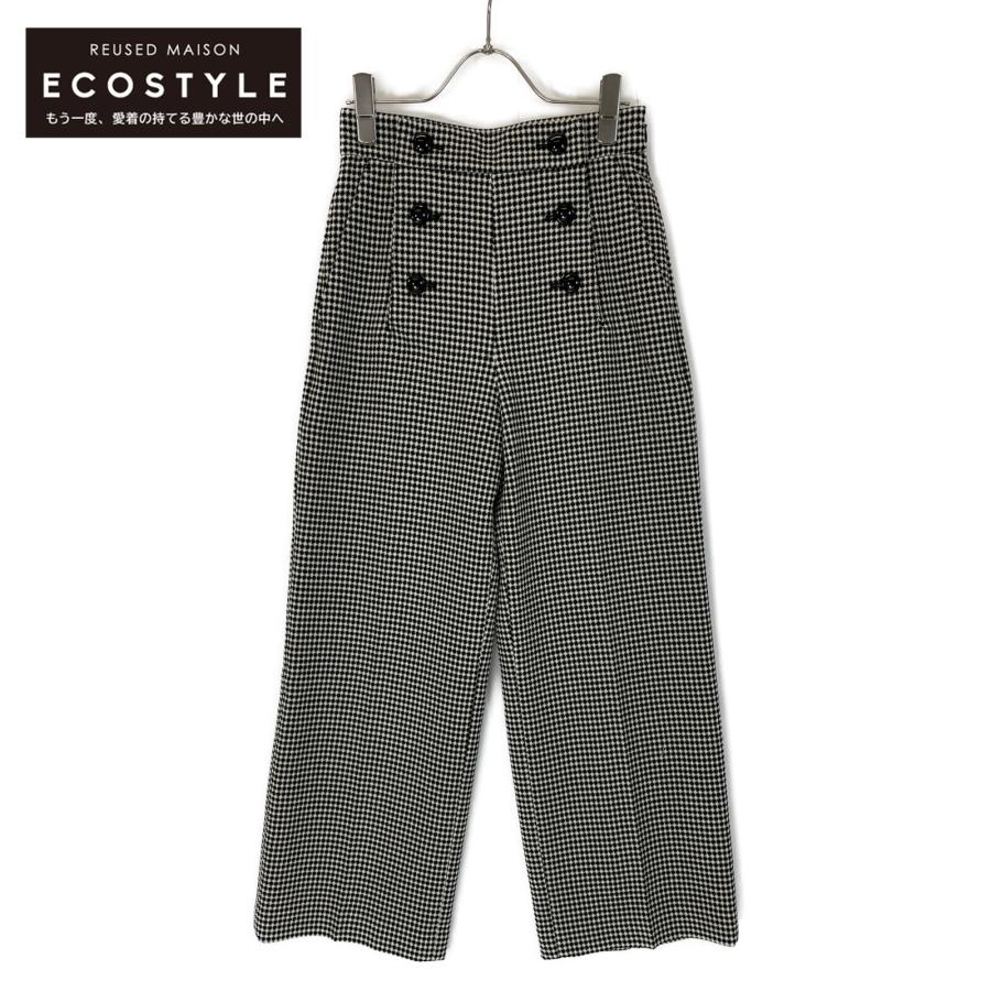 ANAYI（アナイ） 23年製 ブラック×ホワイト ウール混 チェック