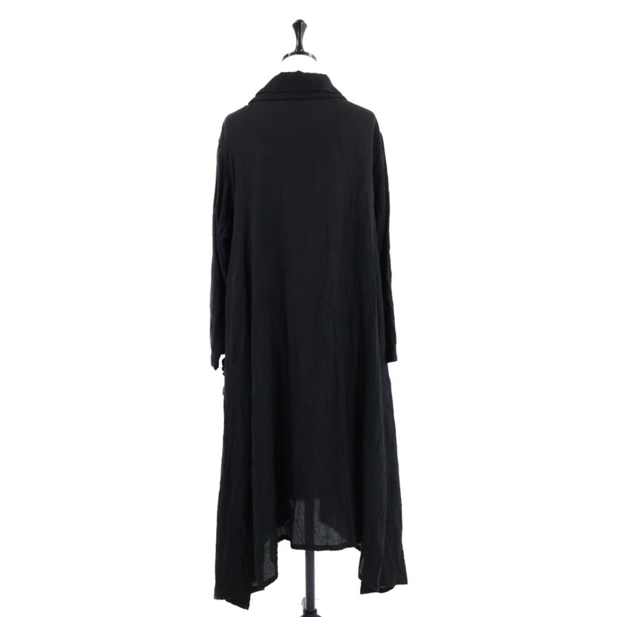 慈雨 ジウ 10122131 コットン シワ加工シャツワンピース 40 ブラック  
