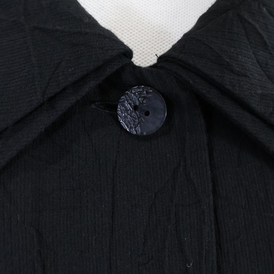 慈雨 ジウ 10122131 コットン シワ加工シャツワンピース 40 ブラック  