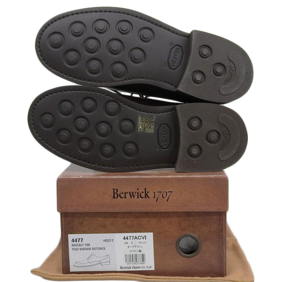 新品同様 Berwick バーウィック Uチップシューズ レザー メンズ ダーク 
