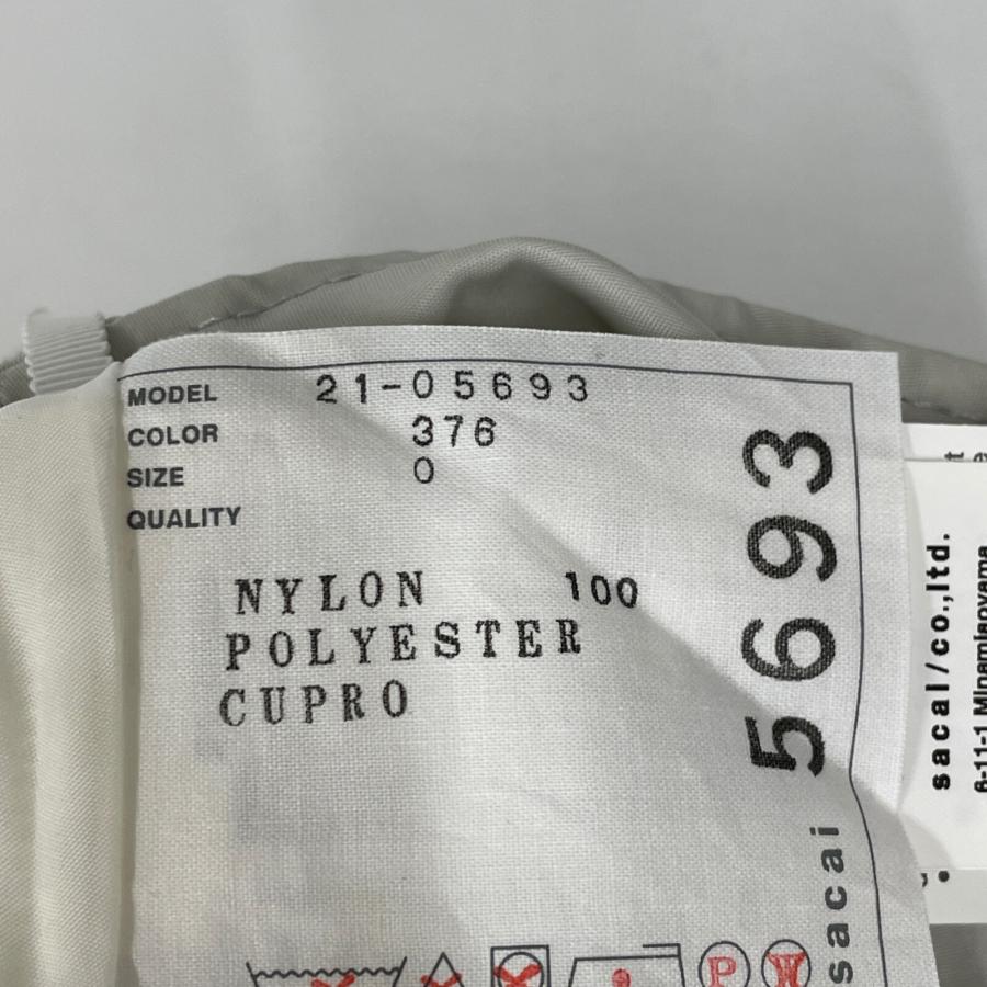 sacai サカイ 21年製 グレー系 ナイロンツイル バックプリーツ  