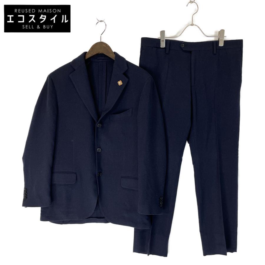 【未使用品】LARDINI ネイビースーツ　ウール　セットアップ　サイズ50 LARDINI（ラルディーニ） ネイビー ウール 3Bジャケット/パンツ