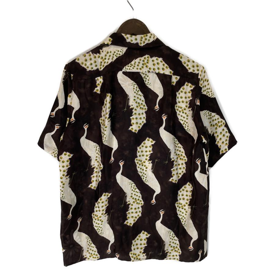 NIPOALOHA ニポアロハ ダークブラウン 伊藤若沖 孔雀 SILK S/S ALOHA