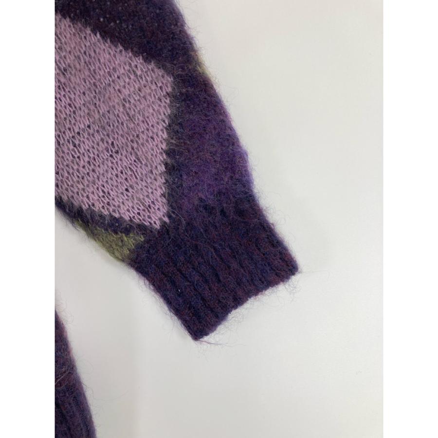 needles ニードルズ パープル系 モザイク モヘア カーディガン