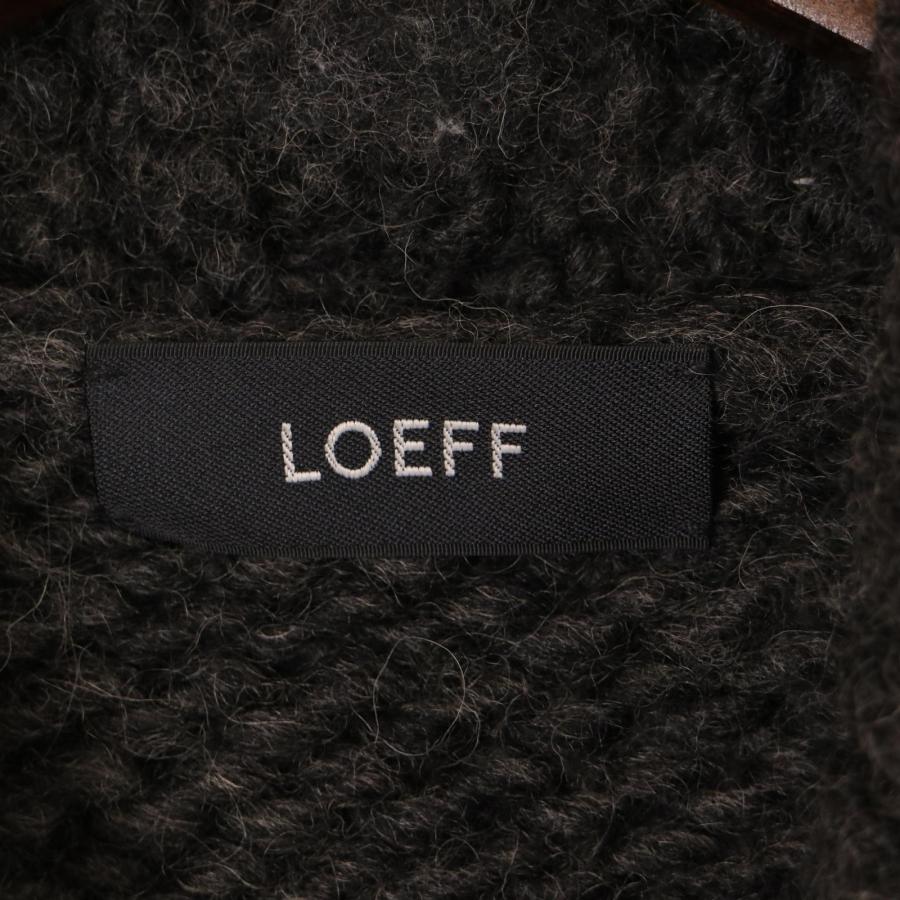LOEFF ロエフ チャコール フロントジップ カウチンニット 2 トップス