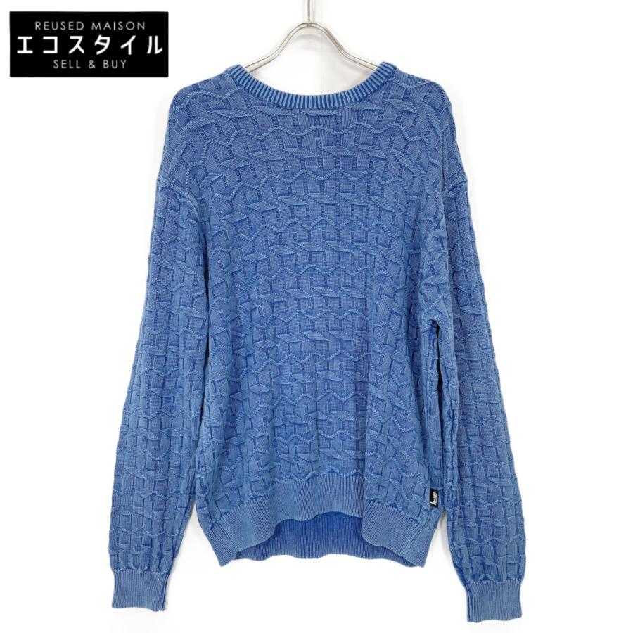 STUSSY（ステューシー） ブルー系 クルーネック ケーブルニット ブルー