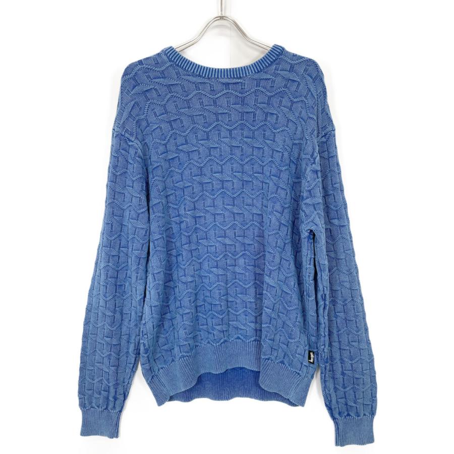 STUSSY（ステューシー） ブルー系 クルーネック ケーブルニット ブルー