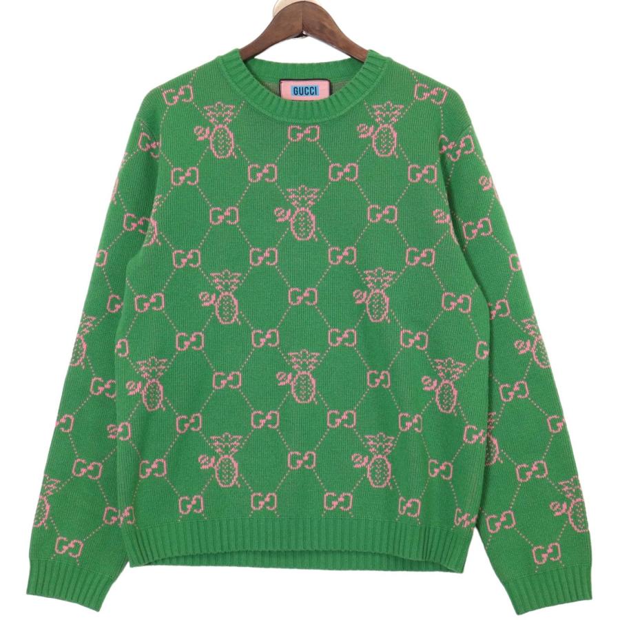 GUCCI（グッチ） 22AW 683091 グリーン パイナップル ジャガードニット