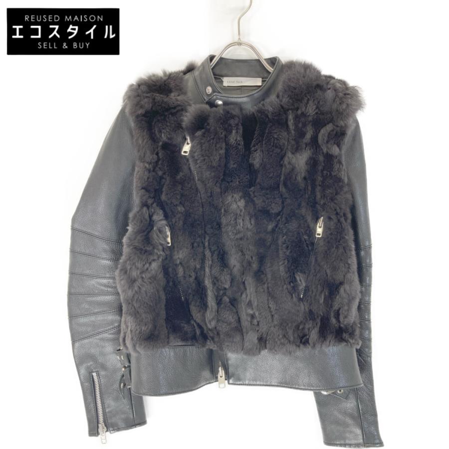 sacai luck サカイラック 14AWLU815 ブラック ファーダブルライダース 