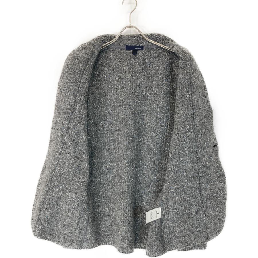 未使用級 LARDINI 最高級ニットジャケット グレー ウール イタリア製 未使用級 LARDINI 最高級ニットジャケット グレー ウール イタリア製