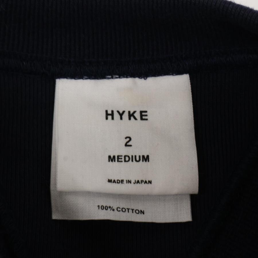 HYKE ハイク ネイビー CREW NECK CROPPED SWEATER 2 トップス コットン