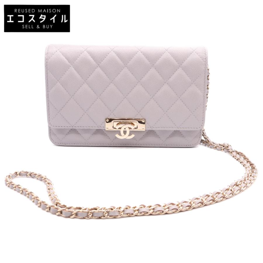 CHANEL 新品同様/ シャネル A80766 29番台 キャビアスキン ゴールド 