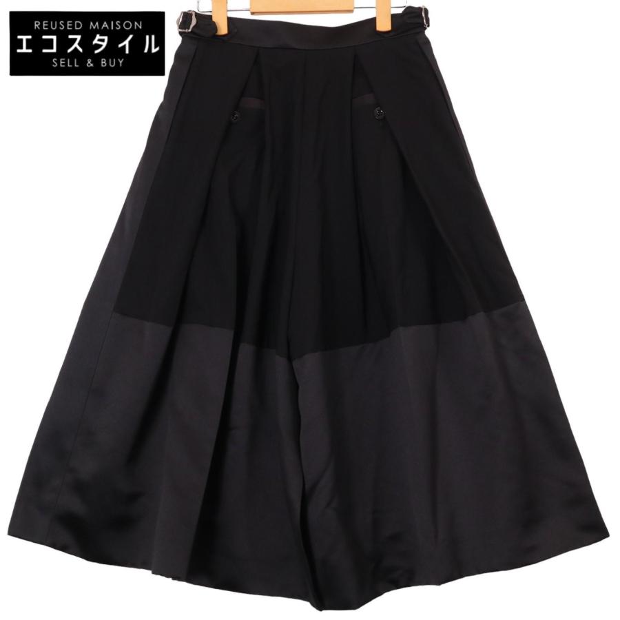 sacai サカイブラック プリーツロングスカート2