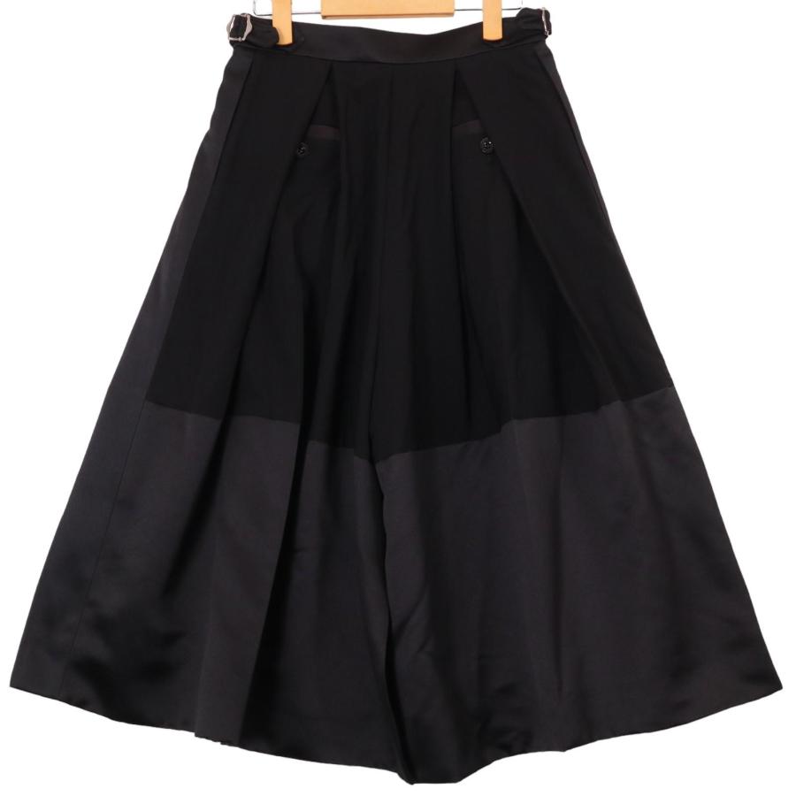 sacai サカイ 20AW 20-05269 ブラック ウール 切替 デザインロング  