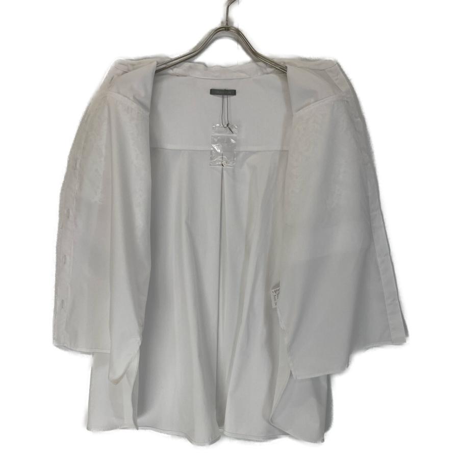 セオリーリュクス 【美品】24年製 レース切替 半袖ブラウス Luxe Cotton Liria L  03-4208228 38 美品 theory luxe セオリーリュクス 24年製 レース切替 半袖ブラウス