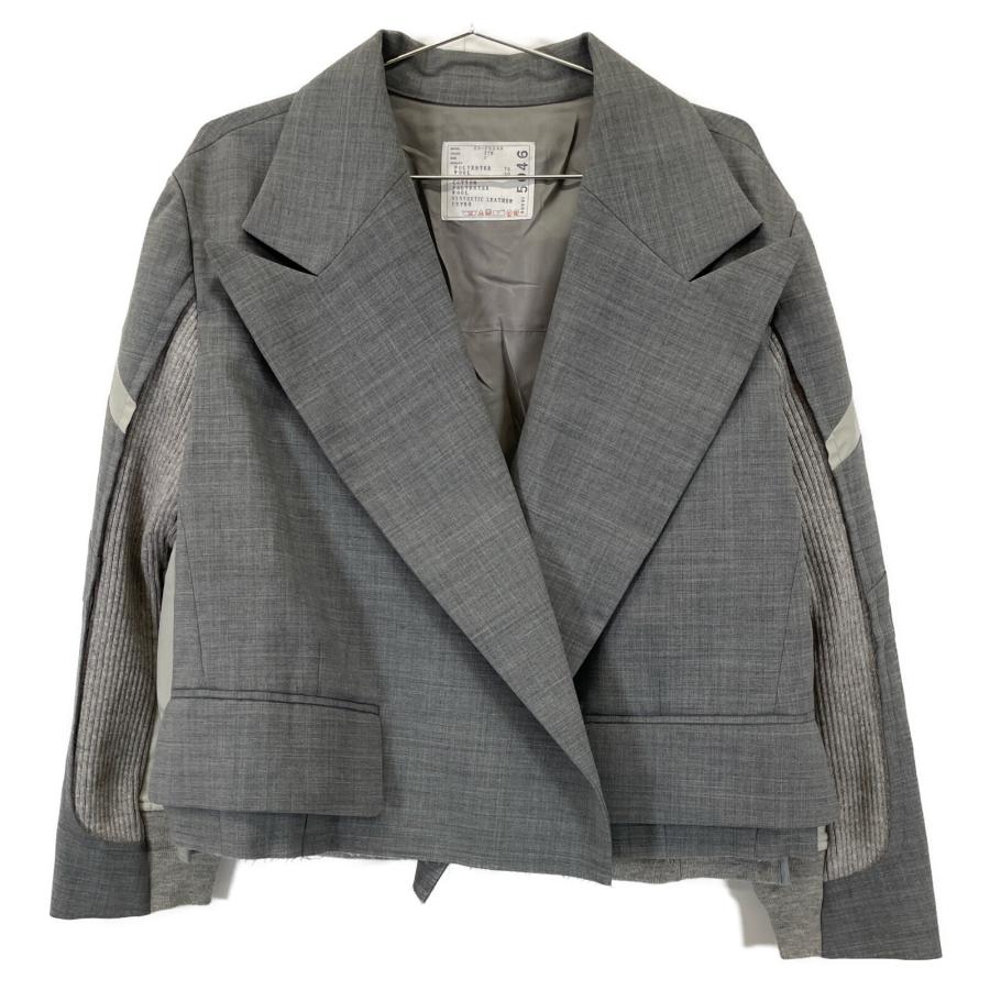sacai サカイ ライトグレー ドッキングショートジャケット sacai サカイ ライトグレー ドッキングショートジャケット