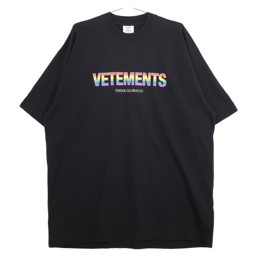 新品同様/21AW VETEMENTS ヴェトモン UA52TR280X レインボーロゴ 半袖T 