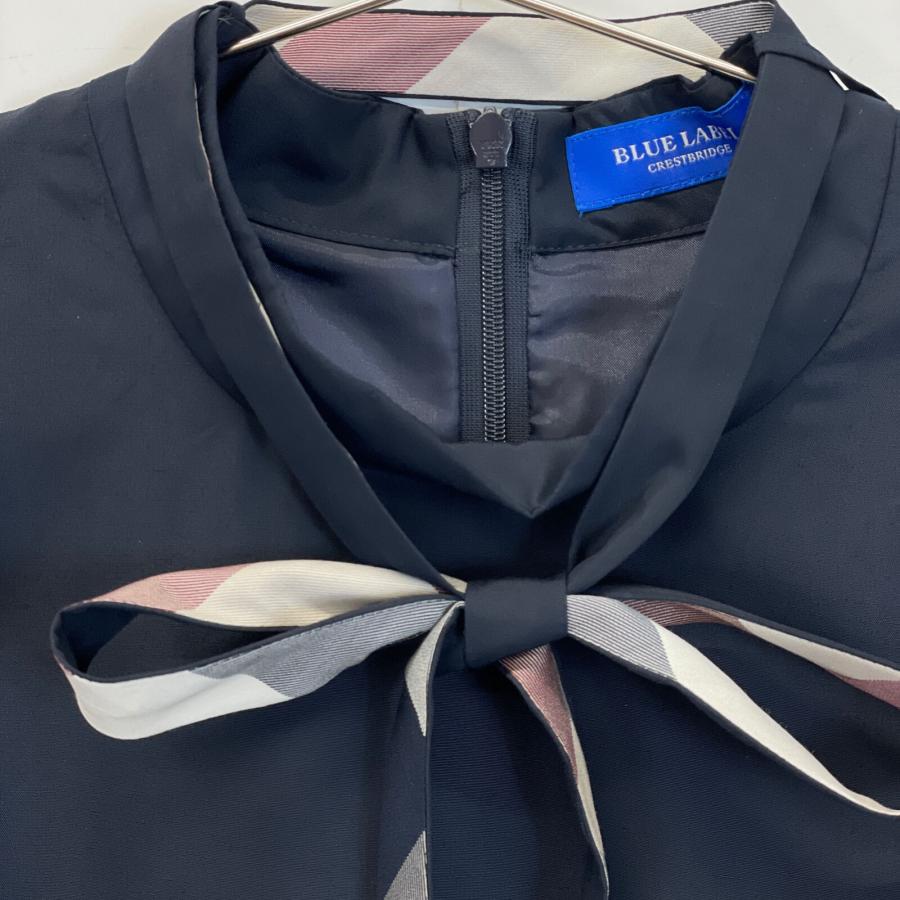 BLUE LABEL CRESTBRIDGE ネイビーリボン付きワンピース 36