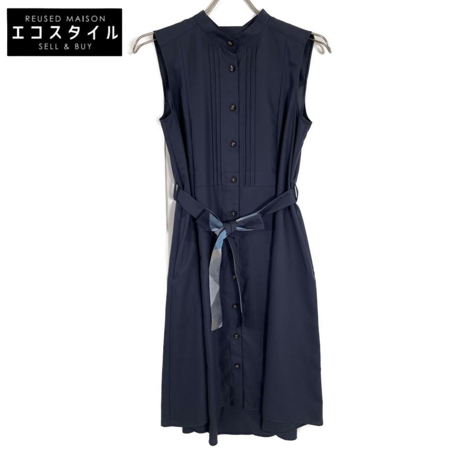 ブルーレーベルクレストブリッジ ポプリンシャツワンピースネイビー 36サイズ BLUE LABEL CRESTBRIDGE ブルーレーベルクレストブリッジ 23年製