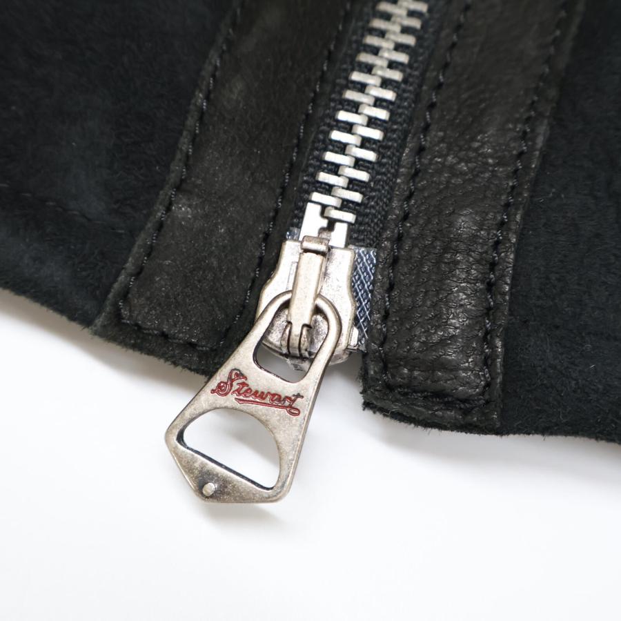 STEWART スチュワート ジップアップ ムートン ジャケット M ブラック