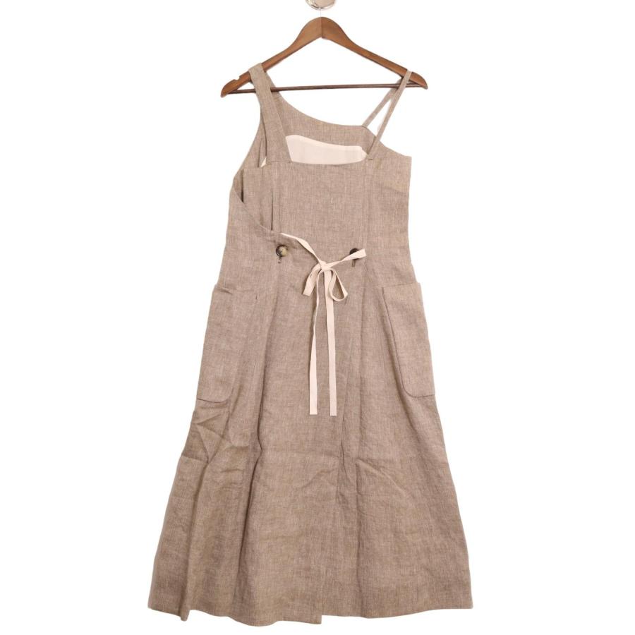 FUMIKA UCHIDA フミカウチダ ベージュ ヘリンボーンリネン エプロン  