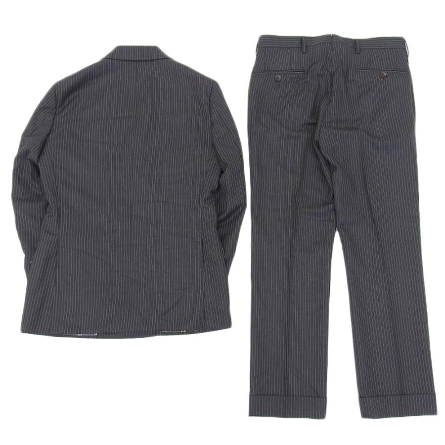 美品 paideia パイデア ウール ストライプ 裏地ペイズリー柄 スーツ