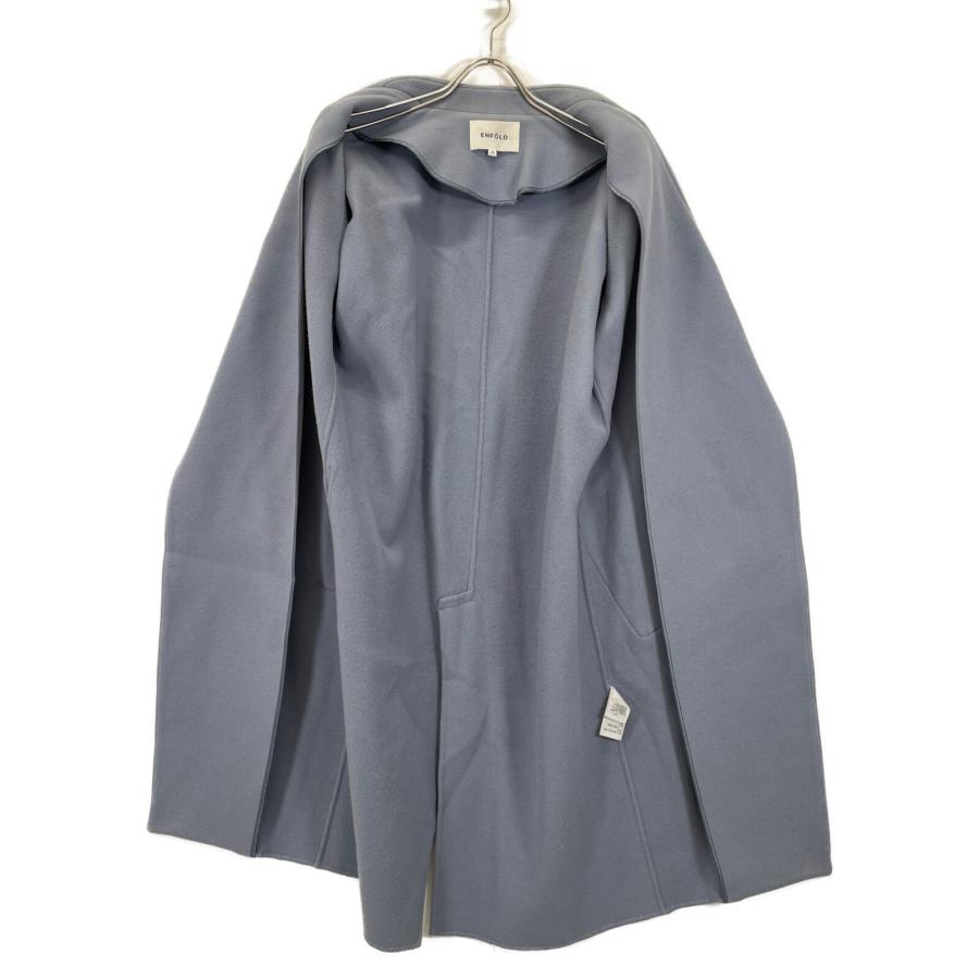 【ENFOLD】WOダブルフェイス 立体ポケットコート 38　ネイビー エンフォルドENFOLDWOダブルフェイス立体PKコート