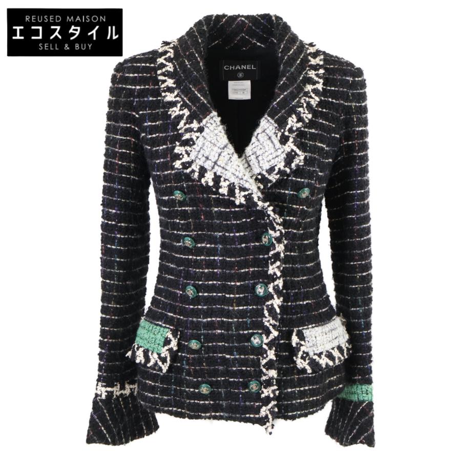 美品 国内正規 CHANEL シャネル P36833W04384 09A ココボタン アルパカ 