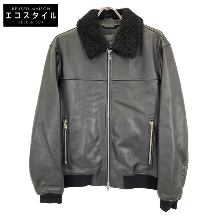 Theory ジップアップ　レザージャケット　ブラック　S ラム　レザー Theory ジップアップレザージャケットブラックS ラムレザー