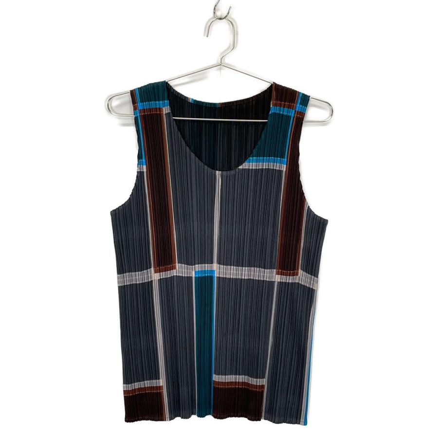 PLEATS PLEASE プリーツプリーズ マルチカラー 幾何学柄 ノースリーブ 