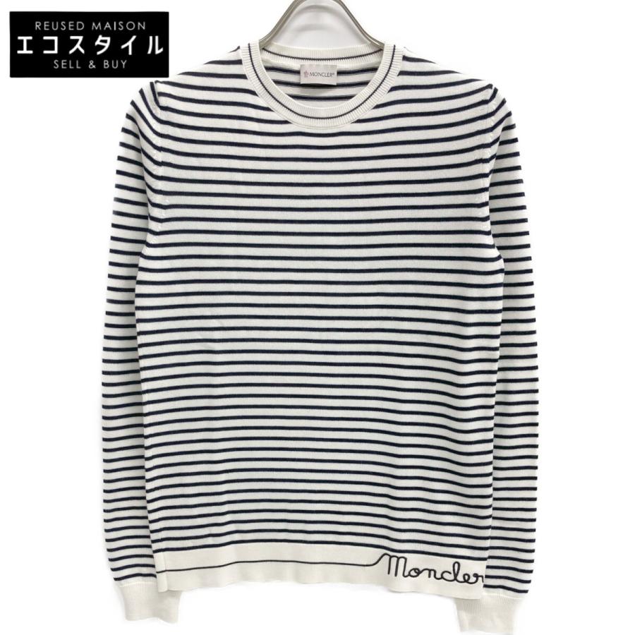 MONCLER モンクレール 21年製 GIROCOLLO TRICOT ホワイト×ブラック 