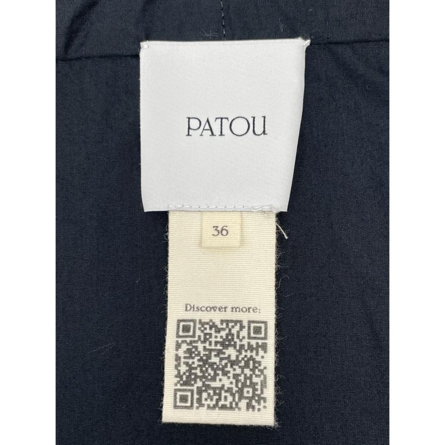 PATOU パトゥ 23SS ブラック コットン ドローストリングパフスリーブ 