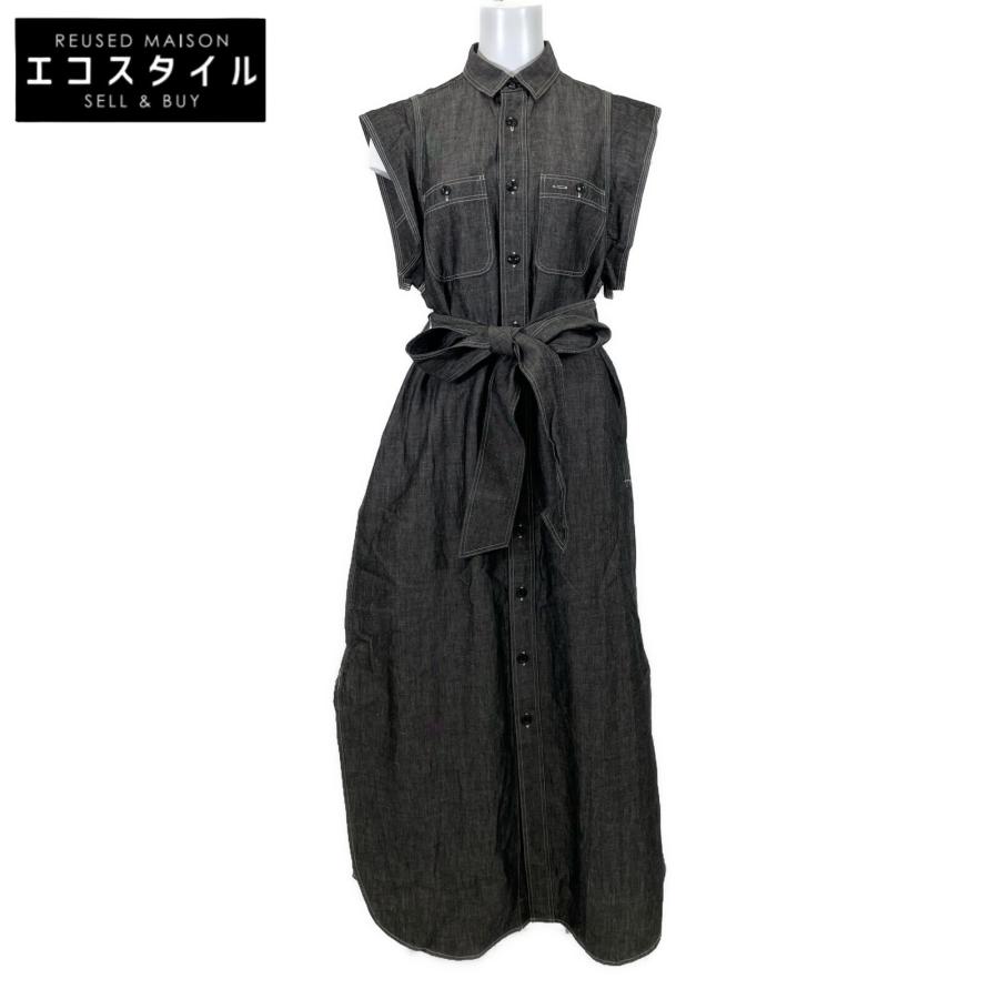 美品/24SS HYKE ハイク 16206 CHAMBRAY DRESS リネンxコットン  