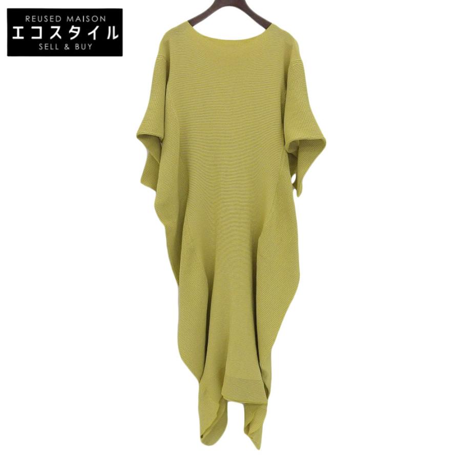 イッセイミヤケ】ISSEY MIYAKE グリーンチュニックワンピース2
