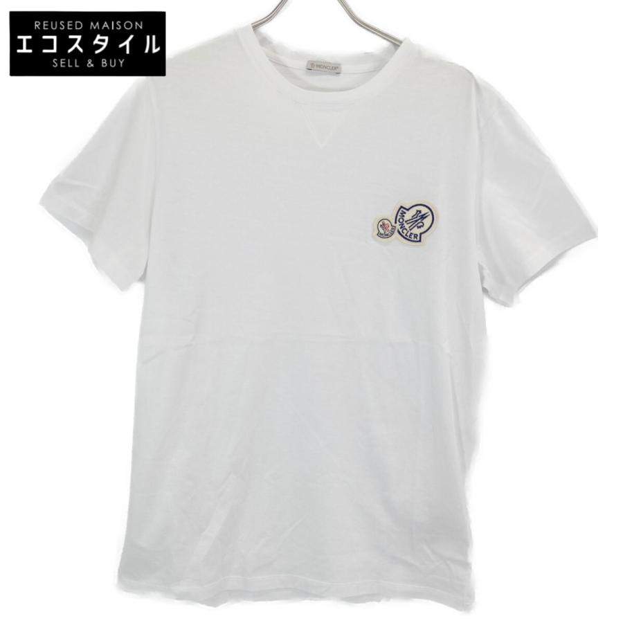 MONCLER モンクレール 22年製 ホワイト ダブルワッペン クルーネック 