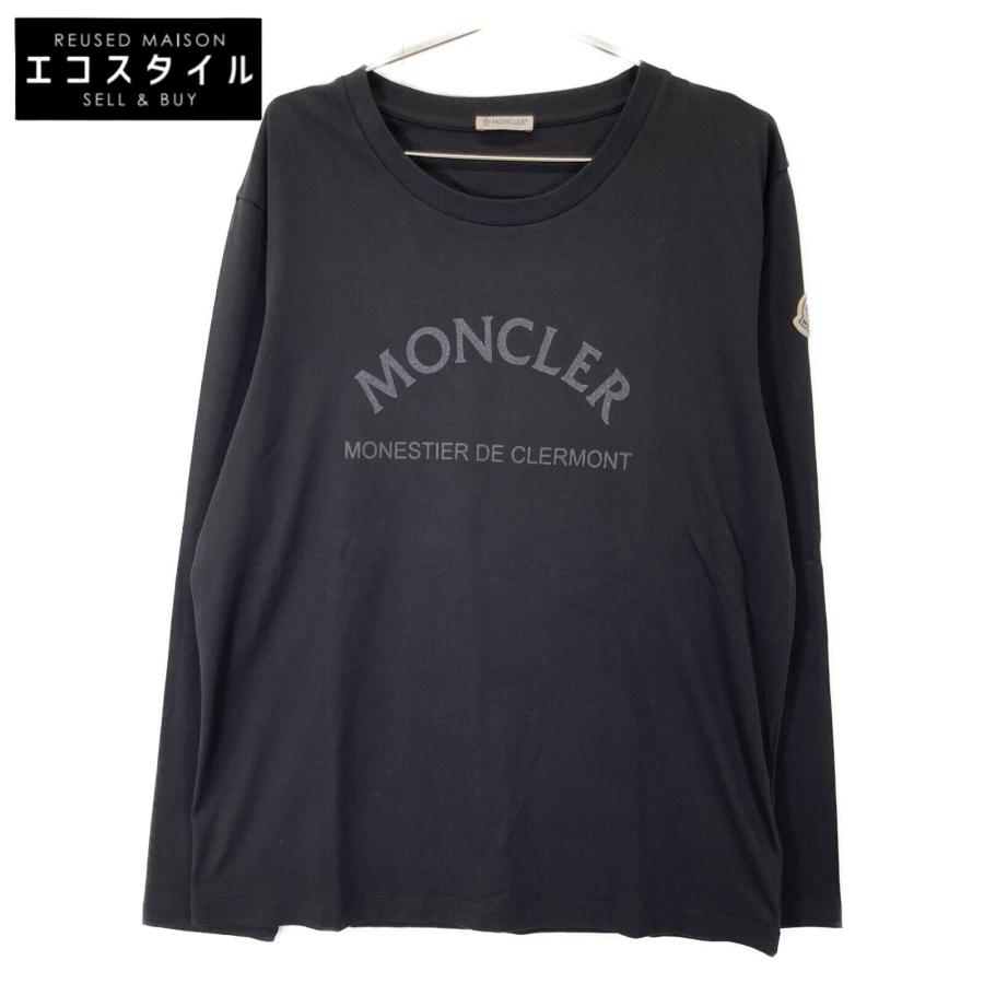 MONCLER モンクレール 23年製 ブラック グリッターロゴ クルーネック 