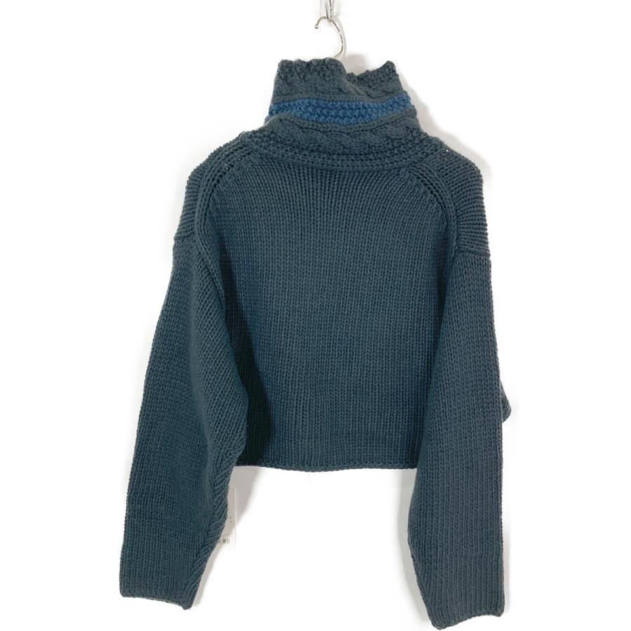 RIM.ARK リムアーク ダークグリーン Holiday knit tops ネイビー F