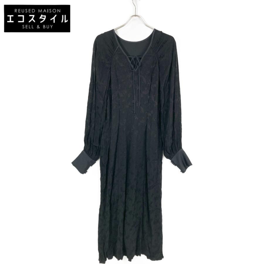 NOUNLESS ナウンレス ブラック ボタニカルリボンワンピース ブラック 1  