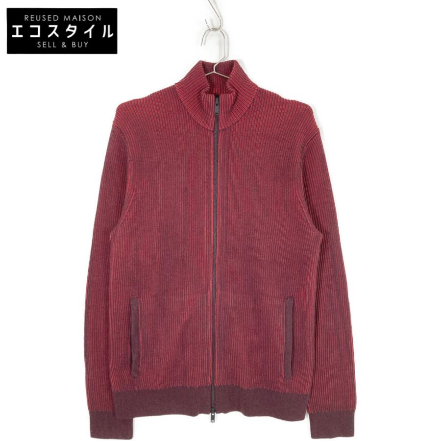 Theory セオリー 19AW レッド ウール ダブルジップ ドライバーズニット  