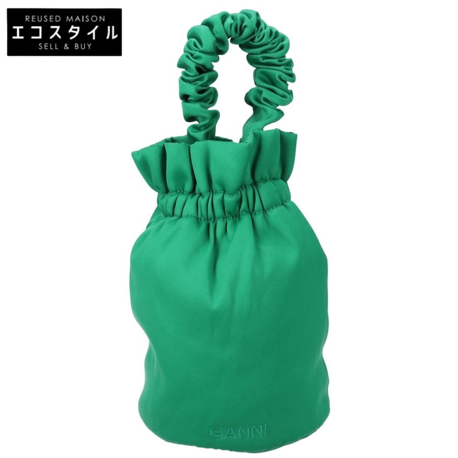 美品 GANNI ガニー 5855 Occasion Ruched Top Handle Bag 巾着 2WAY