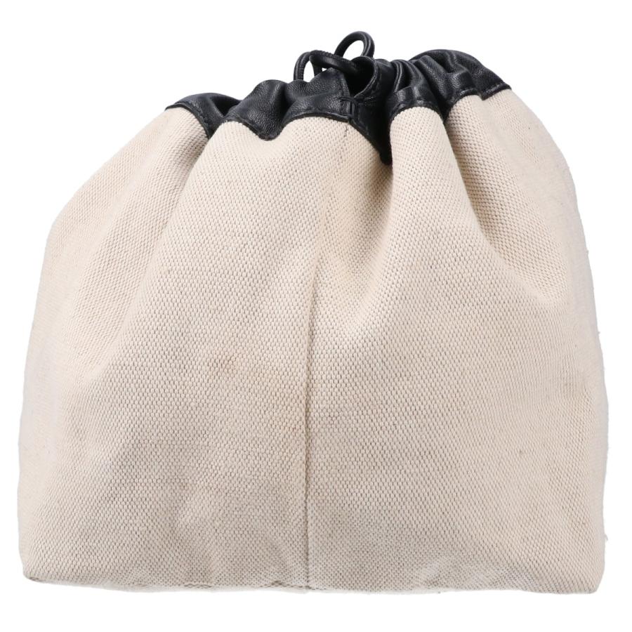 JIL SANDER（ジルサンダー） レザー/キャンバス リバーシブル 巾着