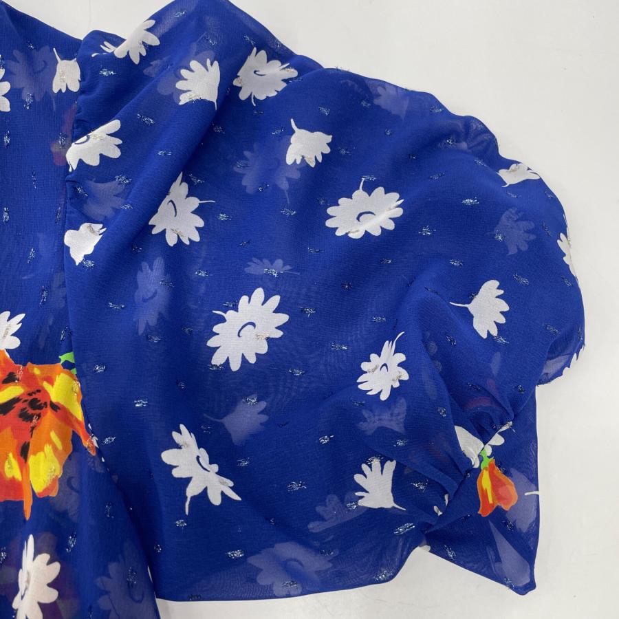 MUVEIL ミュベール ブルー アネモネプリントワンピース 38 ワンピース