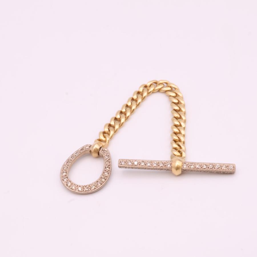hum ハム K18YG/WG 0.12ctブラウンダイヤモンド DECO LACE T BAR hum ハム K18YG/WG 0.12ctブラウンダイヤモンド DECO LACE T BAR